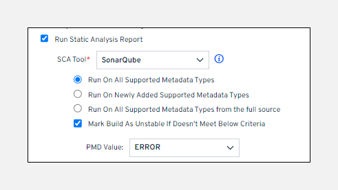 Scope options for supported metadata types