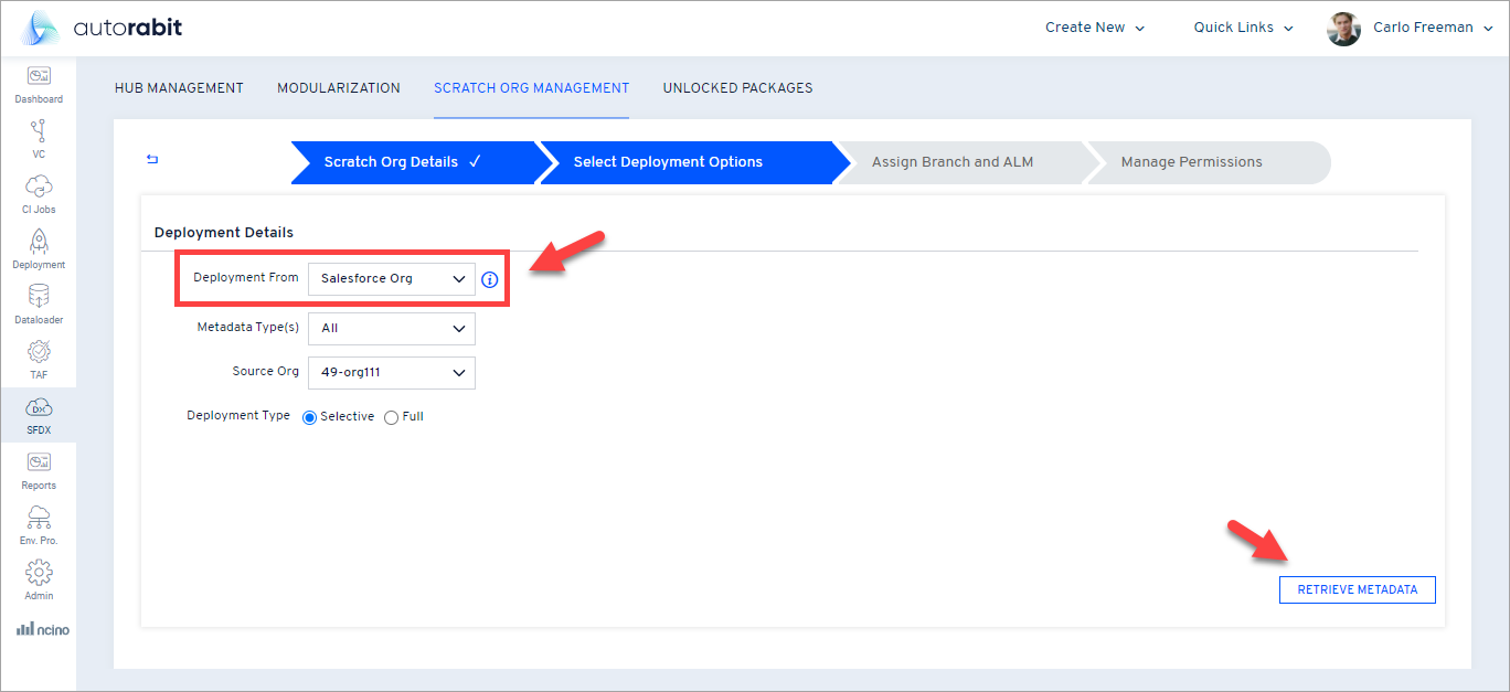 Retrieve Metadata listing