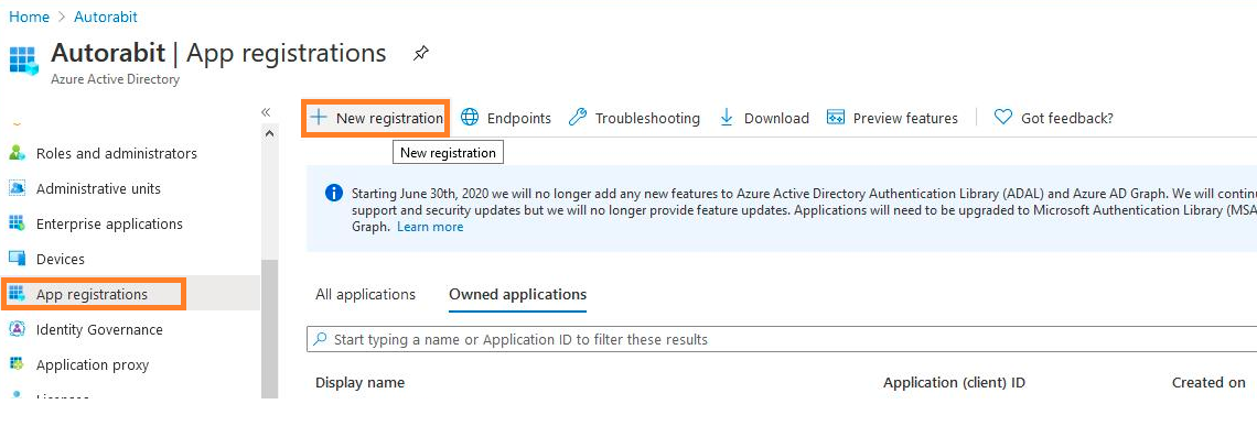 New App Registration