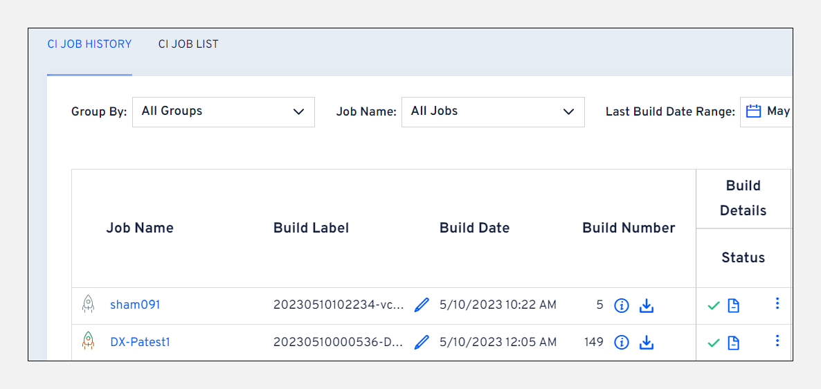 Build Details Overview