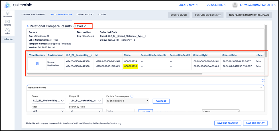 Record-level comparison level 2