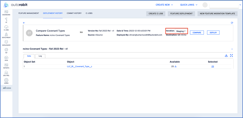 Iteration staging page before deployment