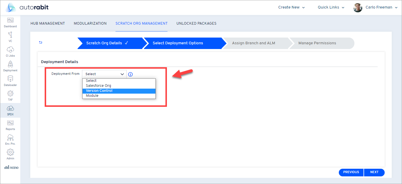 Deployment source options