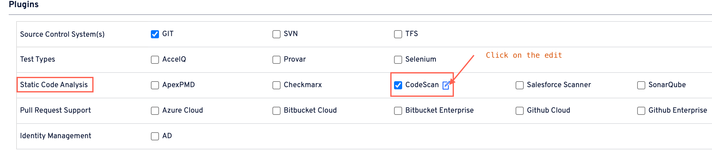 CodeScan plugin settings in ARM