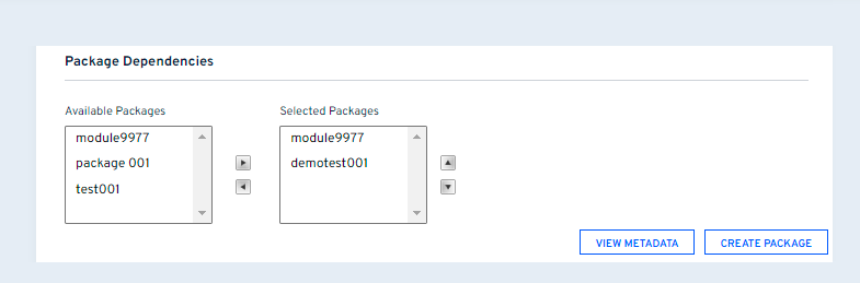 Package Dependencies list