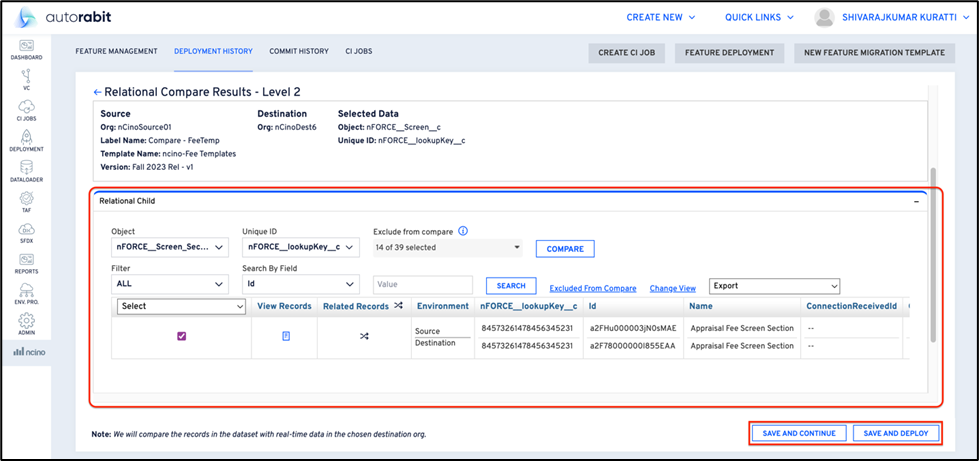 Additional relational records selected