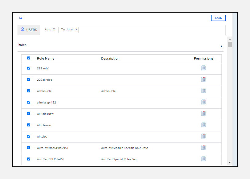 Save confirmation after assigning permissions