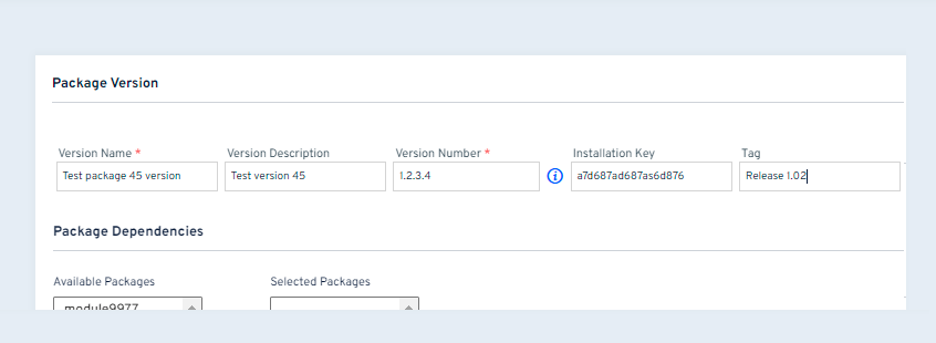 Package Version details