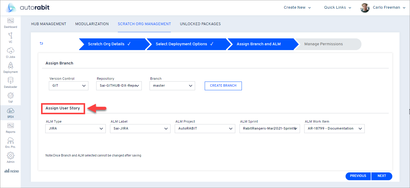 Assign ALM work item