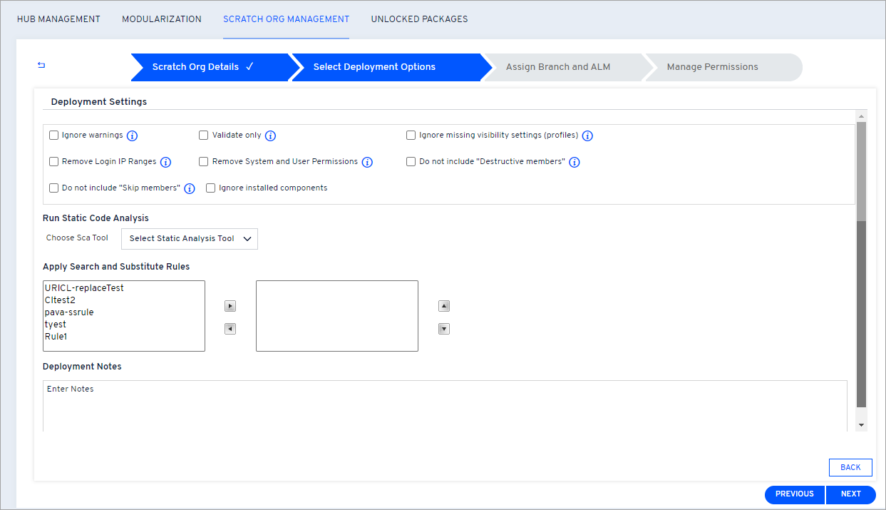 Deployment Summary page