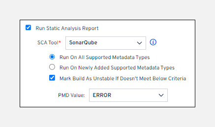 Run-scope options for supported metadata types
