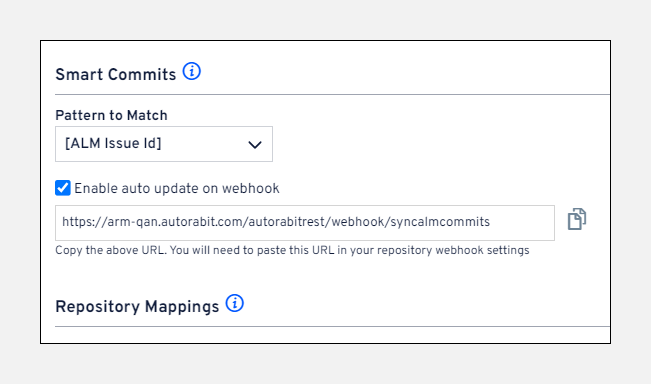 Smart Commits pattern settings